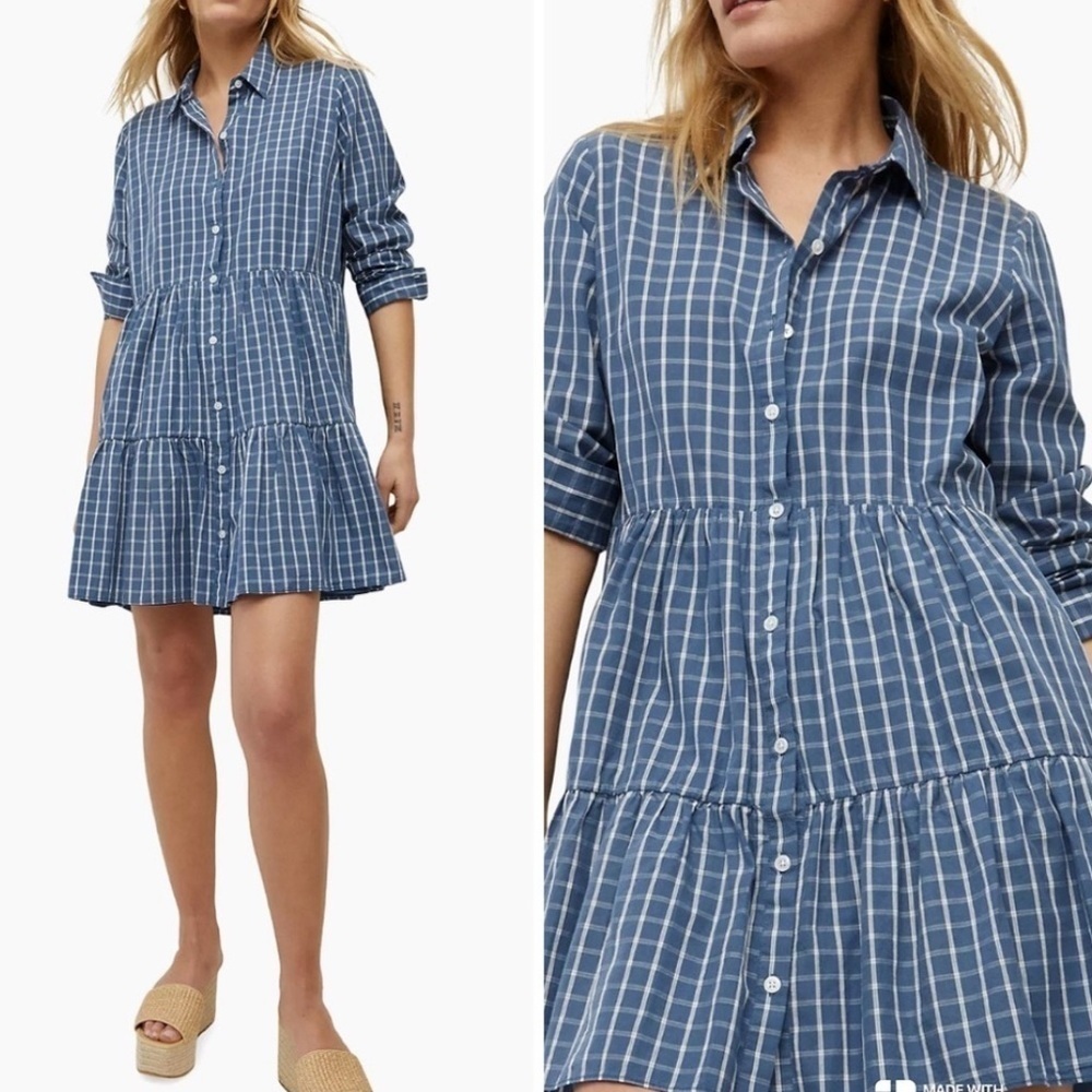 Veronica Beard cotton Jemila dress marine blue